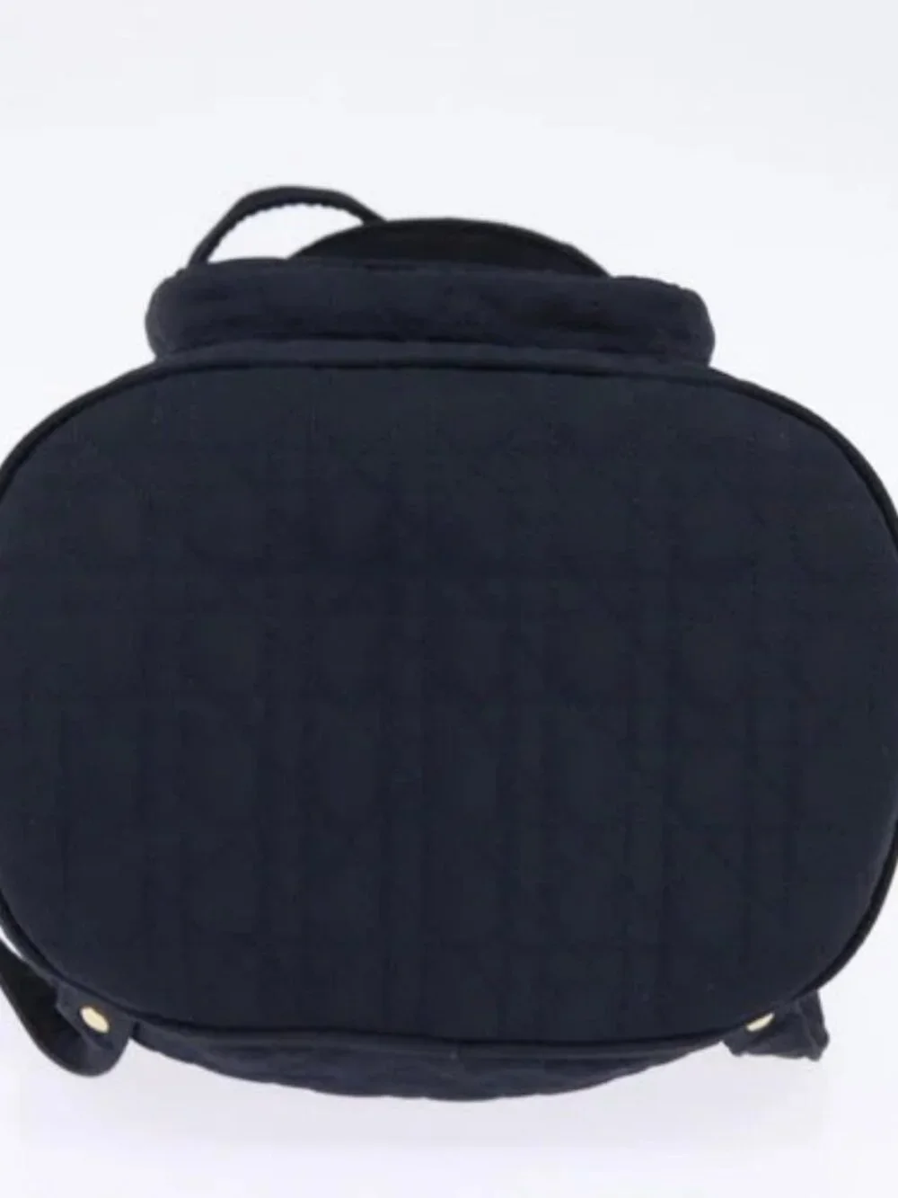 Christian Dior Canage Backpack Nylon Navy Gold Auth 146576